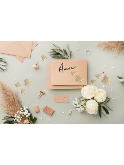 SACHET 50 G COEURS 3D A DISP OR 2CM/1.5CM