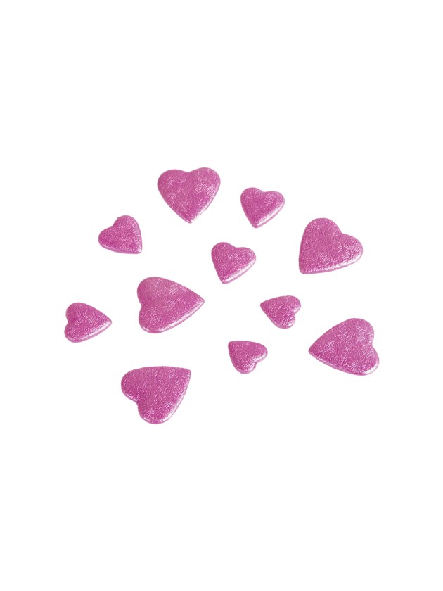 SACHET 50 G COEURS 3D A DISP FUCHSIA 2CM/1.5CM