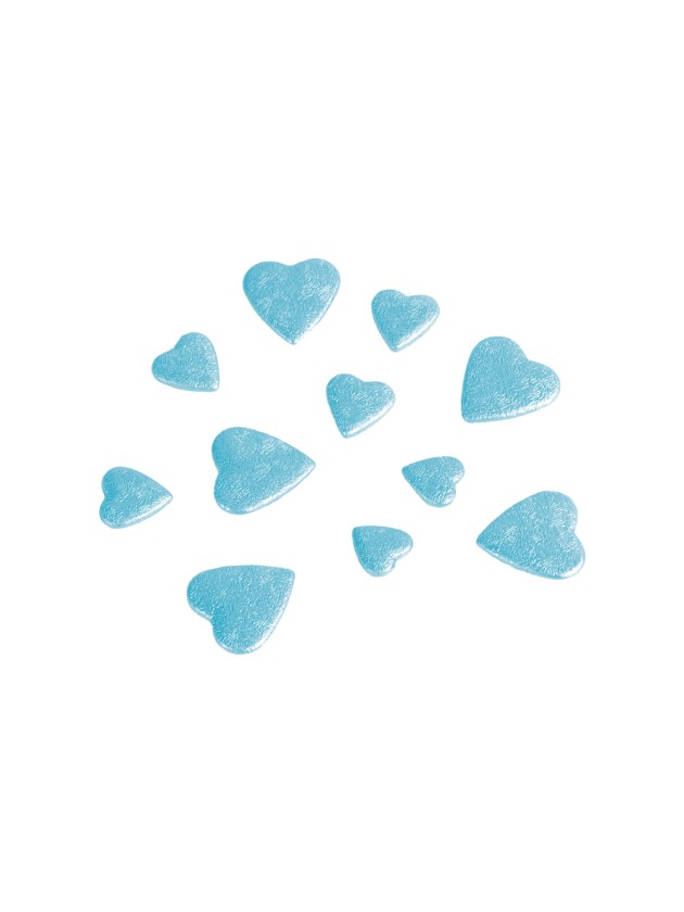 BAG OF 50GR 3D HEARTS TO DISPERSE TURQUOISE 