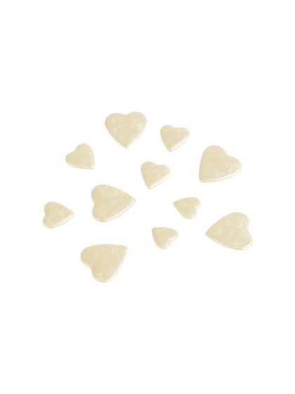 BAG OF 50GR 3D HEARTS TO DISPERSE IVORY 