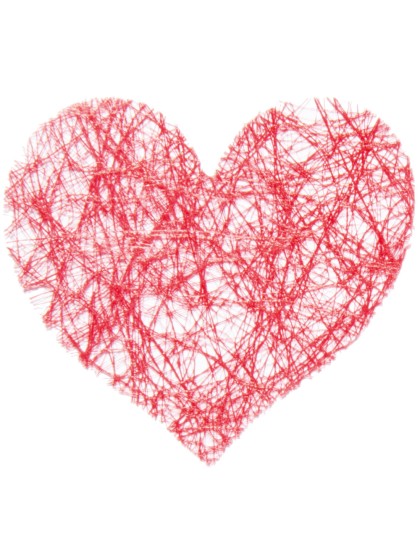 SACHET 100 COEURS ROMANCE A DISPERSER ROUGE 4CM