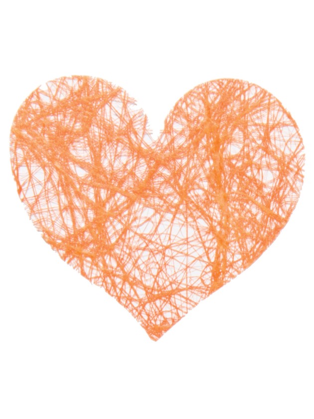 BAG OF 100 ORANGE HEARTS ROMANCE TO DISPERSE 4CM