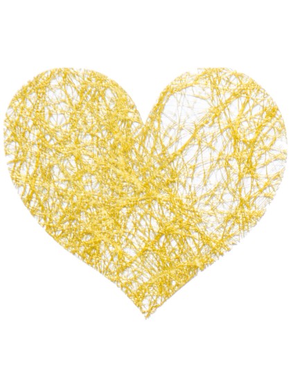 BAG OF 100 METAL GOLD HEARTS ROMANCE TO DISPERSE 4CM