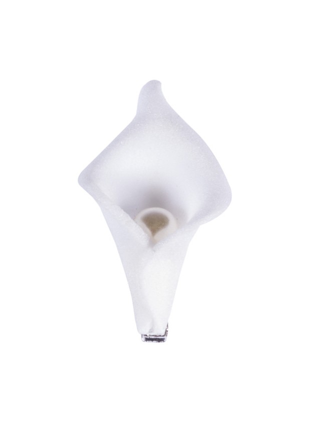 SET OF 6 WHITE PEARLY ARUM LILY ON CLIP 2,5CM 