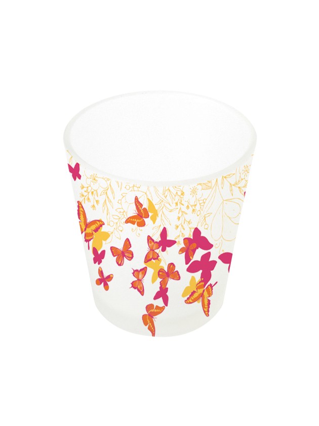 BUTTERFLIES CANDLE HOLDER DIA 5.6CM X 6.8CM