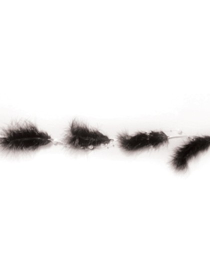 BLACK FEATHER GARLAND 135CM 