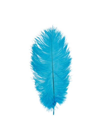 SACHET 5 PLUMES AUTRUCHE TURQUOISE 20-25CM