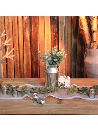 JUTE WITH LACE TABLE RUNNER 29CM X 5M