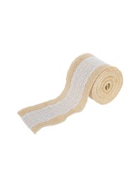 BURLAP WITH LACE 8CM X 5M