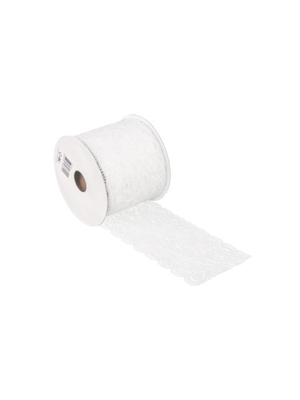 RUBAN DENTELLE COTON BLANC 7CM X 2M