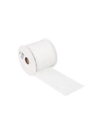 RUBAN DENTELLE COTON BLANC 7CM X 2M