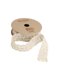 IVORY COTTON LACE RIBBON 2CM X 2M
