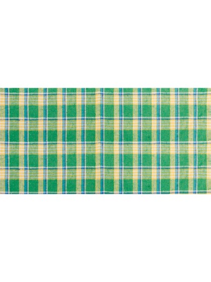CHEMIN DE TABLE LIN MADRAS VERT 28CM X 5M