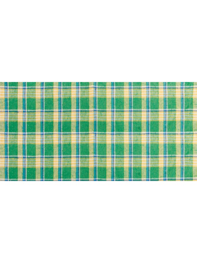 CHEMIN DE TABLE LIN MADRAS VERT 28CM X 5M