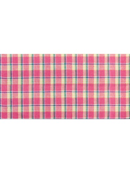 FUCHSIA MADRAS LINEN TABLECLOTH 140CM X 240CM