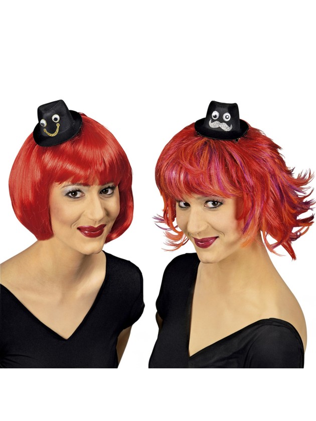 MINI AL CAPONE HAT - 2 ASS SMILE AND MOUSTACHE ONE SIZE