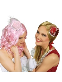 MINI HAT HEART GLITTER - 2 ASS PINK AND RED ONE SIZE