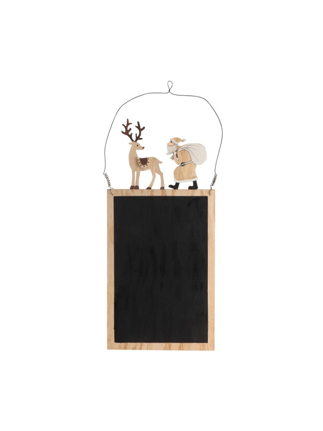 DEER AND SANTA BLACKBOARD 48CM X 20CM X 0.5CM