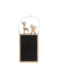 DEER AND SANTA BLACKBOARD 48CM X 20CM X 0.5CM