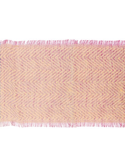 JUTE TABLE RUNNER NATURAL/PINK HERRINGBONE 29CM X 3M