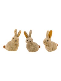 LAPIN BRUN 3 ASS 6CM X 3CM X 9CM