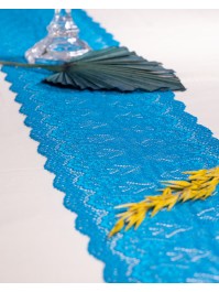 TABLE RUNNER PERSIAN LACE PETROL BLUE 18CM X 5M