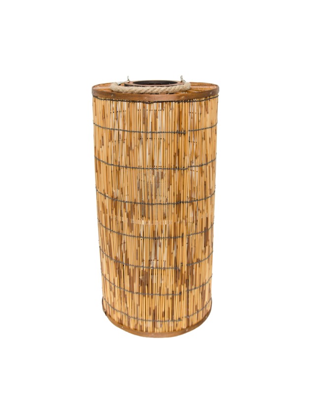 ROUND WOODEN LANTERN DIA 31CM X 61CM