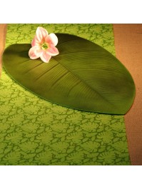 NON WOVEN TABLE RUNNER EMBOSSED LEAF 30CM X 5M