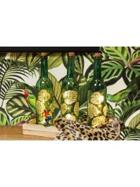 BOUTEILLE VERRE DECO FEUILLES 5 LEDS 7.3CM X 30CM
