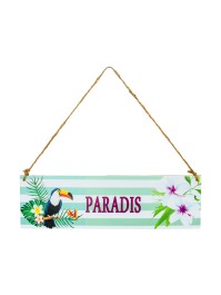 WOODEN SIGN PARADIS 34CM X 0.5CM X 10CM