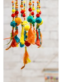 COLORFUL FEATHERS WINDCHIME DIA 15CM X 70CM