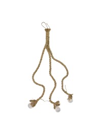 3 FLEXIBLE JUTE ROPES W/ LED BULBS 1M