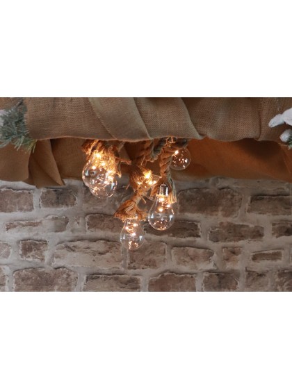 3 CORDES JUTE FLEXIBLE AV/ 3 AMPOULES LED 1M