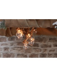 3 CORDES JUTE FLEXIBLE AV/ 3 AMPOULES LED 1M