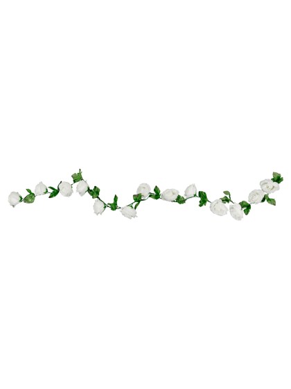 WHITE ROSES GARLAND 220CM