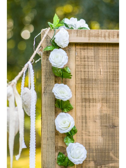 GUIRLANDE ROSES BLANC 220CM