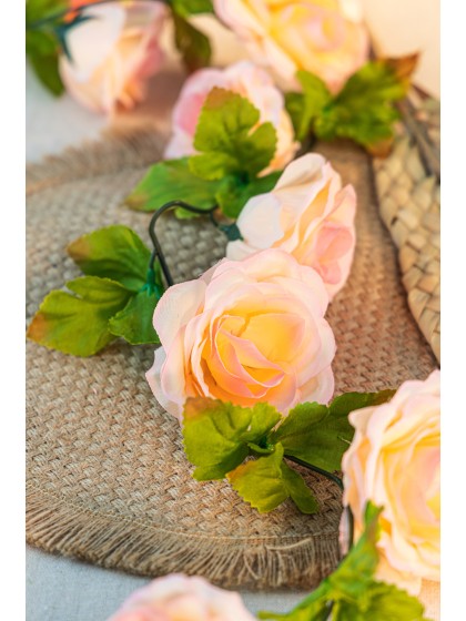 PINK ROSES GARLAND 220CM