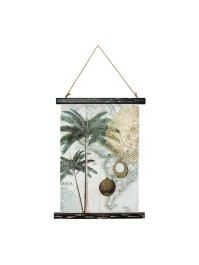 PALM TREE FABRIC HANGING FRAME 30CM X 1.3CM X 40.5CM