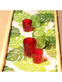 RED ART DECO CANDLEHOLDER DIA 5.6CM X 5.7CM