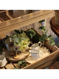 CRUCHE METAL BLANC  12CM X 6CM X 7.5CM