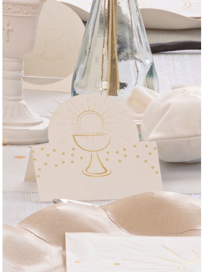 SET 6 MARQUE-PLACES COMMUNION 8CM X 8CM