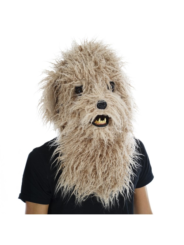 FUR DOG MASK WITH JOINTED MOUTH 