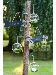 LOT 3 FLECHES SIGNALETIQUES CARTON ARDOISE AVEC CRAIE 41CM X 10CM