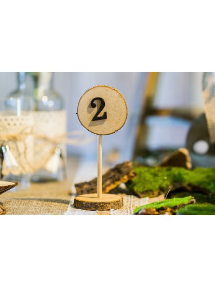 MARQUE-TABLE RONDIN BOIS 1 A 10 DIA 5CM X 13.5CM