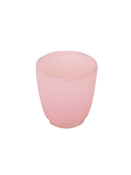PEARLY PASTEL PINK GLASS CANDLEHOLDER DIA 8.5CM X 9CM
