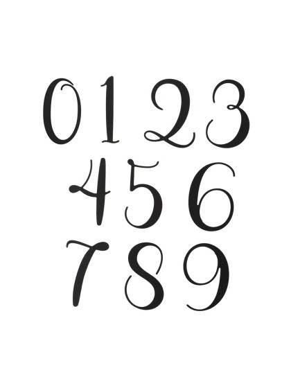 SET OF 10 ADHESIVE BLACK NUMBER STICKERS 0 TO 9 AROUND 8CM X 11CM