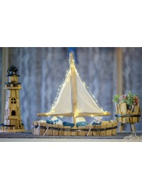 BATEAU BOIS/METAL GM 49CM X 13CM X 47CM