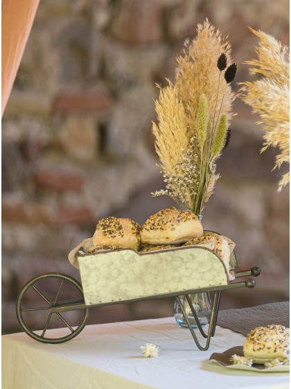 BROUETTE DECO METAL 36CM X 13CM X 16CM