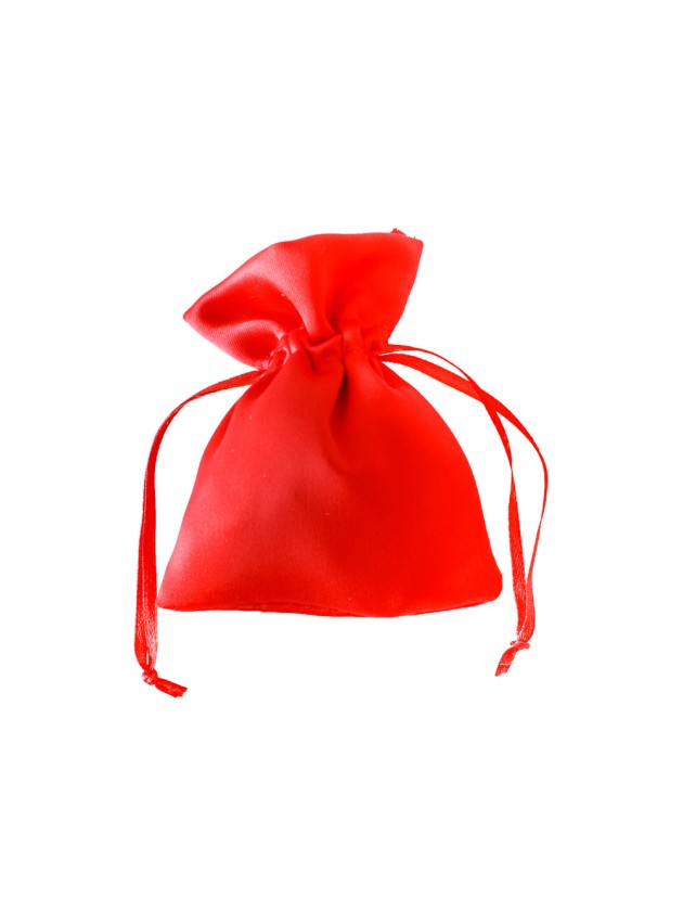 BAG OF 4 SATIN RED BAGS 8CM X 10CM