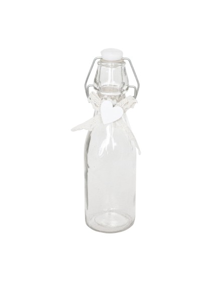 GLASS BOTTLE WITH DECO DIA 6CM X 20CM
